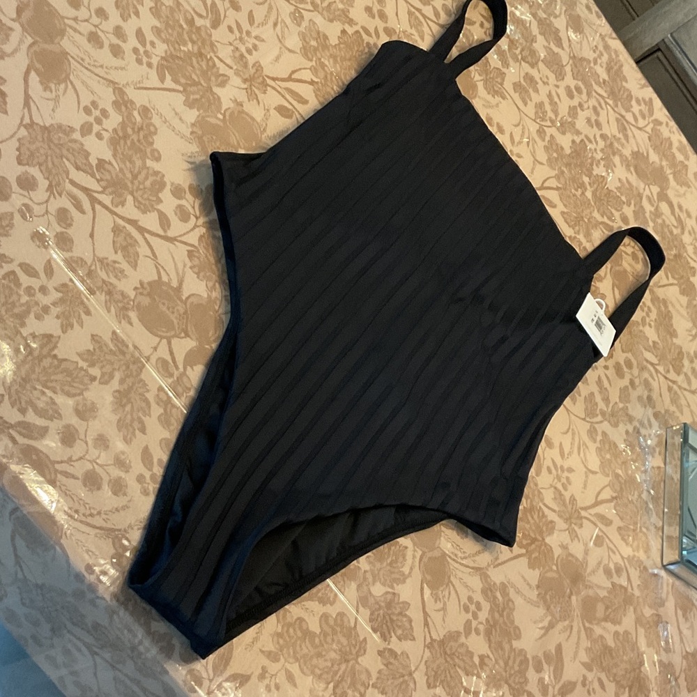 Vitamin A one piece, black ribbed, size. XXL, NWT